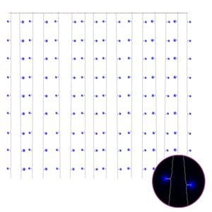 vidaXL LED светеща завеса 3х3 м 300 LED синя 8 режима
