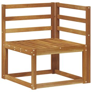 vidaXL Външен ъглов диван Солидно акациево дърво Естествен