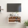 vidaXL Стенен шкаф, бял, 60x30x30 см, борово дърво масив
