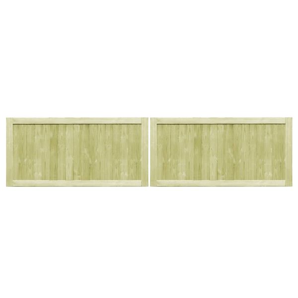 vidaXL Градински порти, 2 бр, импрегниран бор, 300x75 см