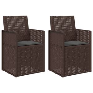 vidaXL Градински Dining Столове 2 pcs Кафяво и антрацит ПП