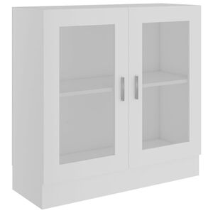 vidaXL Шкаф витрина, бял, 82,5x30,5x80 см, ПДЧ