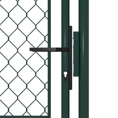 vidaXL Градинска порта, стомана, 100x150 см, зелена