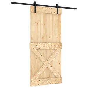vidaXL Преплъзваща се врата Естествено и черно 95 x 210 cm