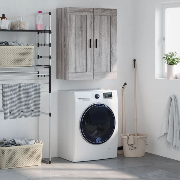 vidaXL Стенен шкаф сив сонома 69,5x34x90 см инженерно дърво
