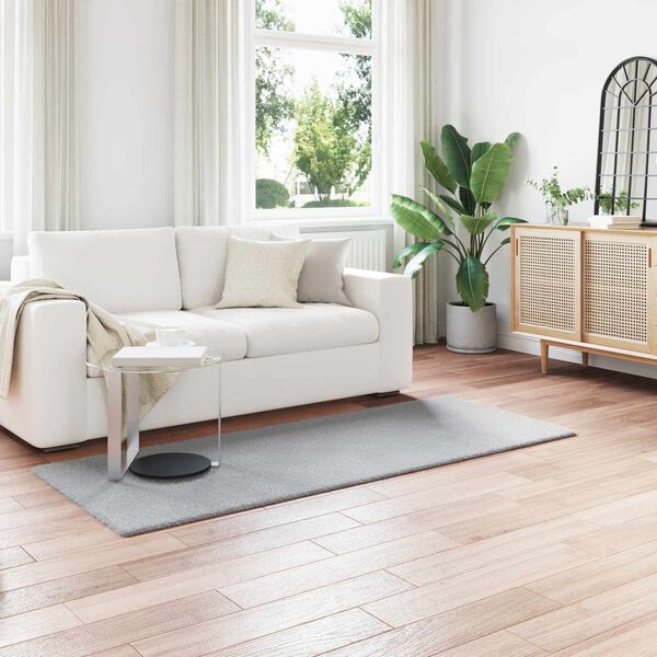 vidaXL Килим с изкуствена заешка козина Olite Сив 80 x 200 cm