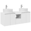 vidaXL Комплект шкафове за баня 3 бр. Бяло 49,5 x 44,5 x 65 см