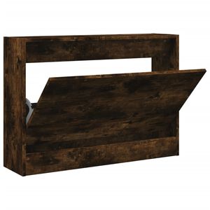 vidaXL Шкаф за обувки, опушен дъб, 80x21x57 см, инженерно дърво