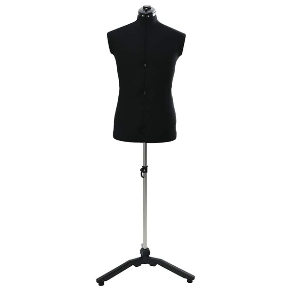 vidaXL Регулируем формат за рокля женски Черно 37.5-45.5 инча текстил