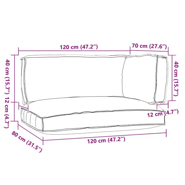 vidaXL Комплект възглавници за палет 3 pcs Антрацит Оксфордска тъкан