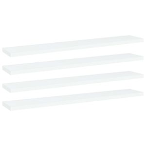 vidaXL Рафтове за етажерка, 4 бр, бели, 60x10x1,5 см, инженерно дърво