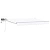 vidaXL Ръчен изтеглящ сенник с LED светлини Бял 3,5 x 2 m