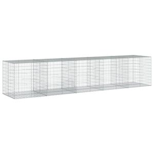 vidaXL Габионна кошница с капак, 500x100x100 см, поцинковано желязо