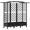 vidaXL Повдигнато легло с решетка и покривка Черно 163 x 40 x 129 см