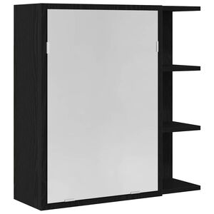 vidaXL Шкаф с огледало за баня с рафт Черния дъб 62,5 x 20,5 x 64 см
