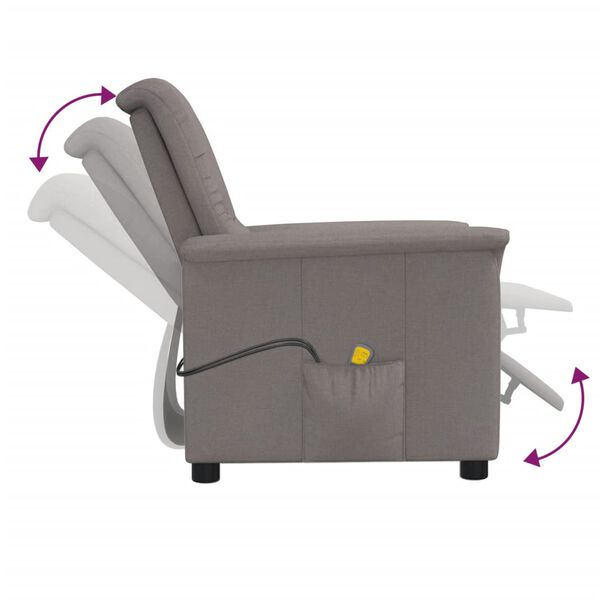 vidaXL Масажен стол, таупе, текстил