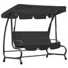 vidaXL Градинска люлка със сенник, антрацит