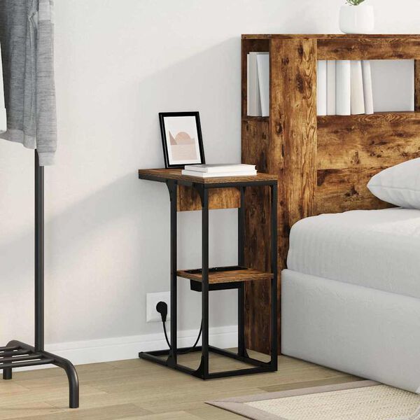 vidaXL Нощен шкаф Димян дъб 41,5 x 26 x 60,5 см Инженерно дърво