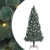 vidaXL Изкуствено Коледно дърво с LED осветление и комплект топки PET