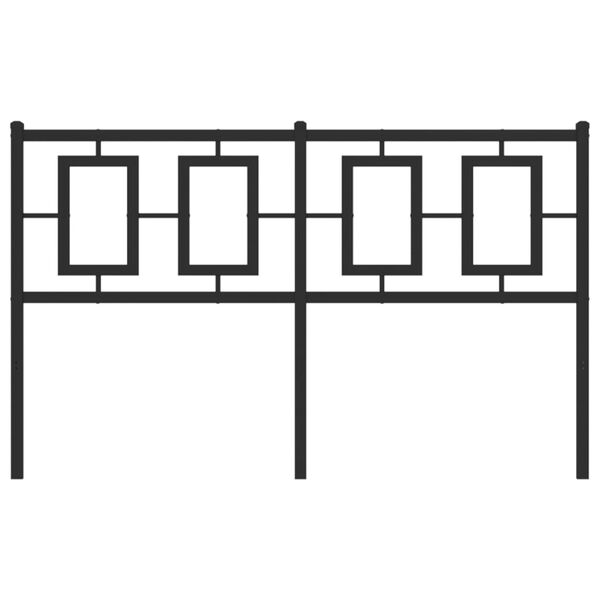 vidaXL Метална табла за глава, черна, 140 см