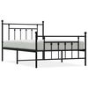 vidaXL Метална рамка за легло с горна и долна табла, черна, 100x200 см