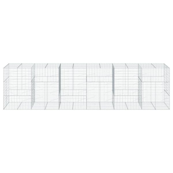 vidaXL Габионна кошница с покритие, 600x100x150 см, поцинковано желязо