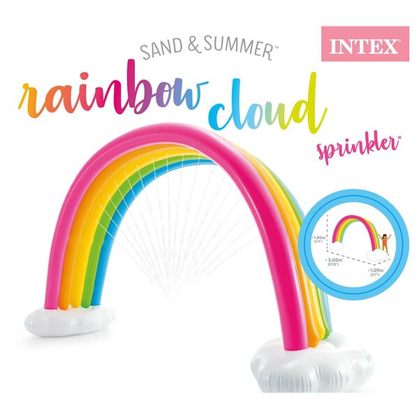 Intex Надуваема пръскалка за вода Rainbow Cloud шарена 300x109x180 см