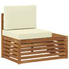 vidaXL Външен край на диван с възглавница Естествен 91 x 63 x 73 см