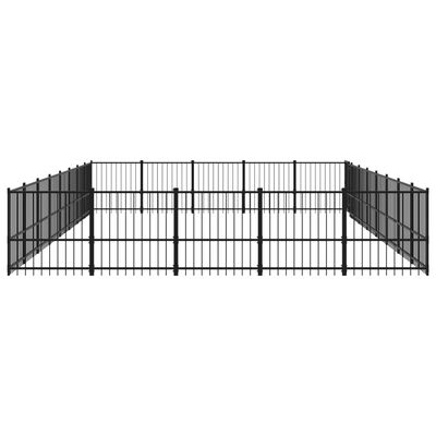vidaXL Дворна клетка за кучета, стомана, 37,64 м²