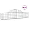 vidaXL Габионни кошници арка 20 бр 200x30x40/60 см поцинковано желязо