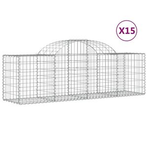vidaXL Габионни кошници арка 15 бр 200x50x60/80 см поцинковано желязо
