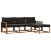 vidaXL Комплект дивани за открито 4 pcs Естествено и черно