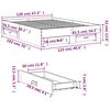 vidaXL Рамка за легло с чекмедже сив сонома 120x190 см инженерно дърво