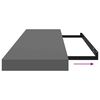 vidaXL Окачени стенни рафтове, 2 бр, сив гланц, 90x23,5x3,8 см, МДФ