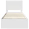 vidaXL Рамка за легло с чекмедже Бяло 90 x 190 cm Инженерна дървесина