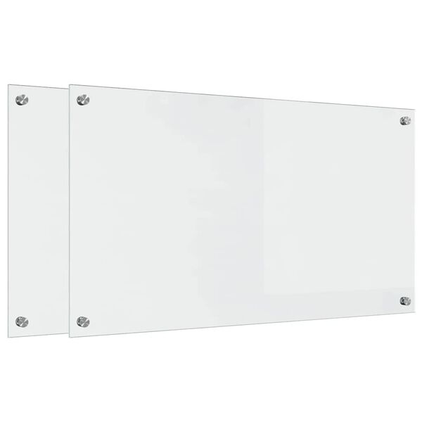 vidaXL Кухненски заден панел Прозрачен 90 x 50 cm закалено стъкло