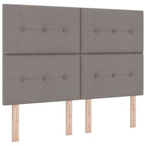 vidaXL Легло с пружинирана основа с таблото Таупе 140 x 190 cm текстил