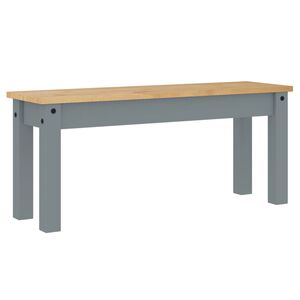 vidaXL Трапезна пейка PANAMA сива 105x30x45 см бор масив
