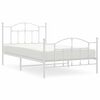 vidaXL Метална рамка за легло с горна и долна табла, бяла, 100x200 см
