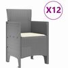 vidaXL Комплект за хранене в градината с възглавница 13 pcs Светлосиво