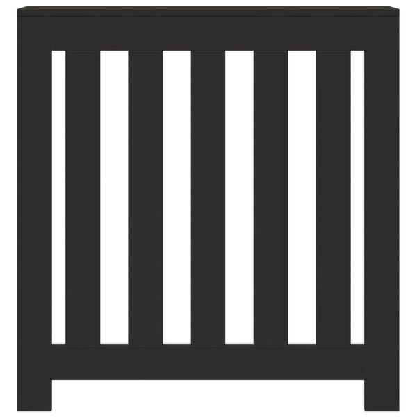 vidaXL Капак за радиатор, черен, 78x20x82 см, инженерно дърво
