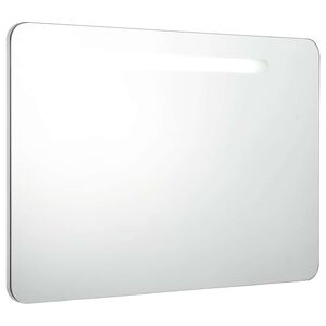 vidaXL LED шкаф с огледало за баня, 80x9,5x55 см
