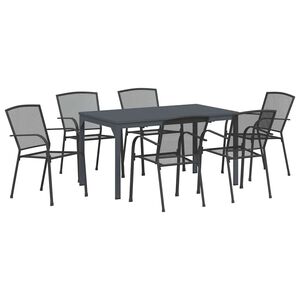 vidaXL Комплект за хранене в градината 7 pcs Антрацит