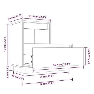 vidaXL Нощни шкафчета, 2 бр, меденокафяви, 60x34x51 см, бор масив