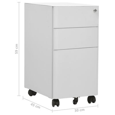 vidaXL Мобилен офис шкаф, светлосив, 30x45x59 см, стомана