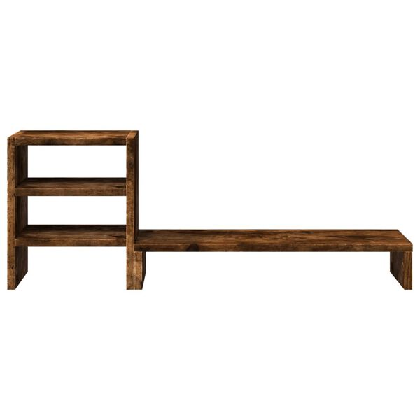 vidaXL Поставка за монитор с органайзер за бюро опушен дъб инж. дърво