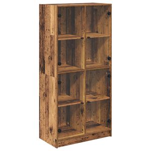 vidaXL Висок шкаф Старо дърво 68 x 37 x 142 см Инженерна дървесина