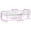 vidaXL Рамка за легло без матрак, бял, 90x190 см, борово дърво масив