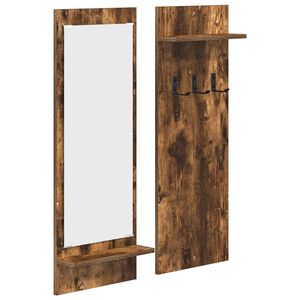 vidaXL Стенен закачалка за палта с рафт Димян дъб 70 x 10 x 90 см