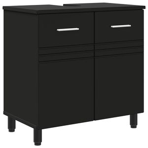 vidaXL Шкаф със светло за баня Черно 60 x 35 x 60 см
